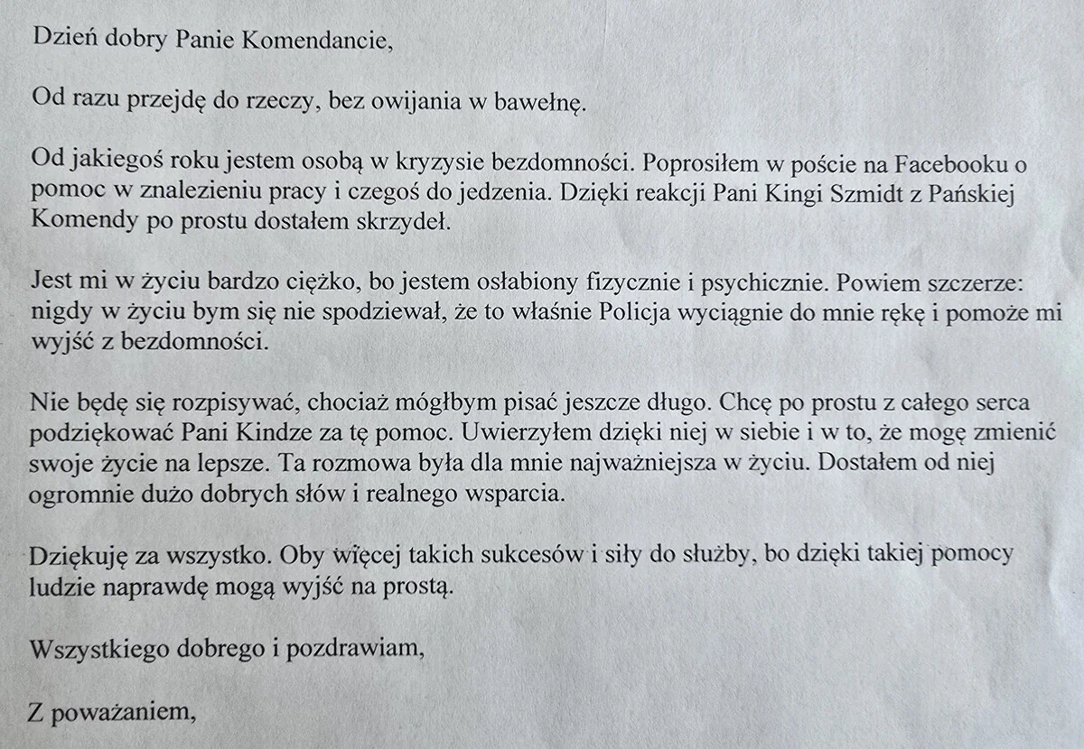 Podziękowanie dla policjantki z komisariatu III w Sosnowcu - Wiadomości Policja Śląska