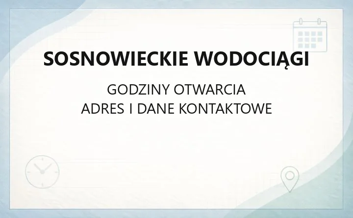 Sosnowieckie Wodociągi - kontakt, awarie, e-BOK i ceny wody w 2026 roku