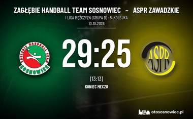 [PIŁKA RĘCZNA] Zagłębie Handball Team Sosnowiec – ASPR Zawadzkie 29:25 w I Lidze Mężczyzn (Grupa D)
