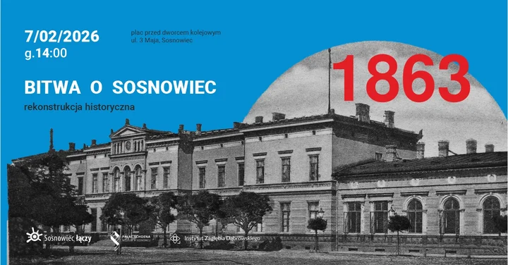 Grafika promocyjna wydarzenia Bitwa o Sosnowiec — rekonstrukcja historyczna