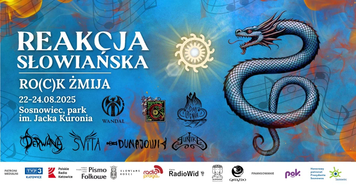 Grafika promocyjna wydarzenia Festiwal muzyki i kultury słowiańskiej w Sosnowcu