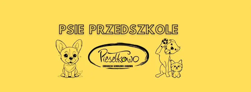Grafika promocyjna wydarzenia Psie Przedszkole Piesełkowo w Rudzie Śląskiej – kurs dla szczeniaków i ich opiekunów