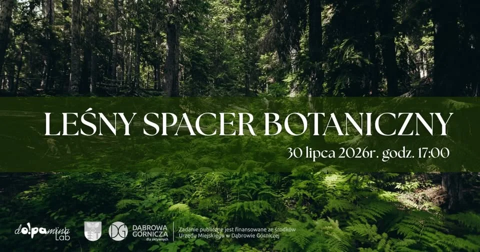 Grafika promocyjna wydarzenia LEŚNY SPACER BOTANICZNY w Zagórzu
