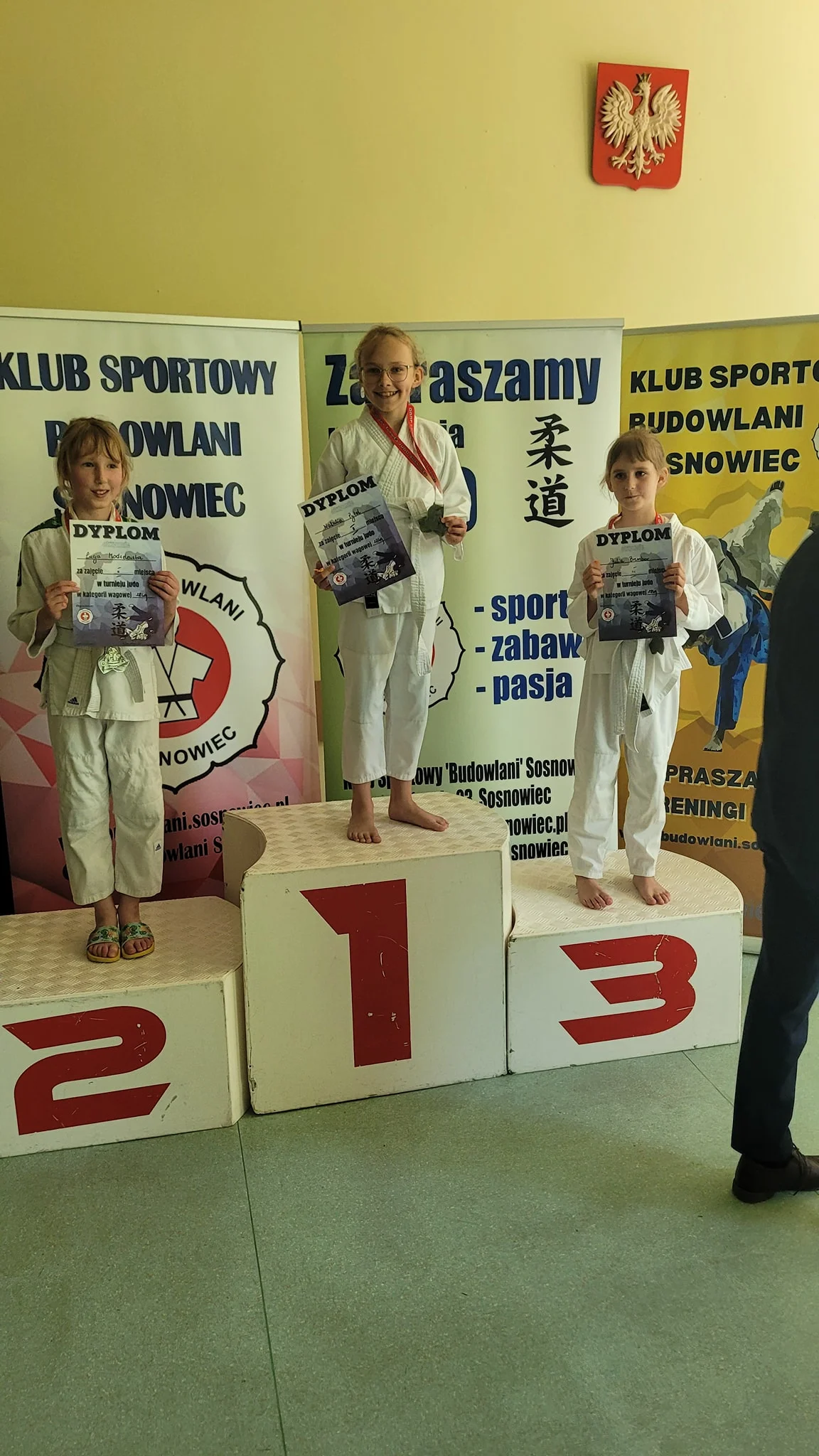 Grafika promocyjna wydarzenia Międzynarodowe zawody judo dla dzieci i młodzieży w Sosnowcu