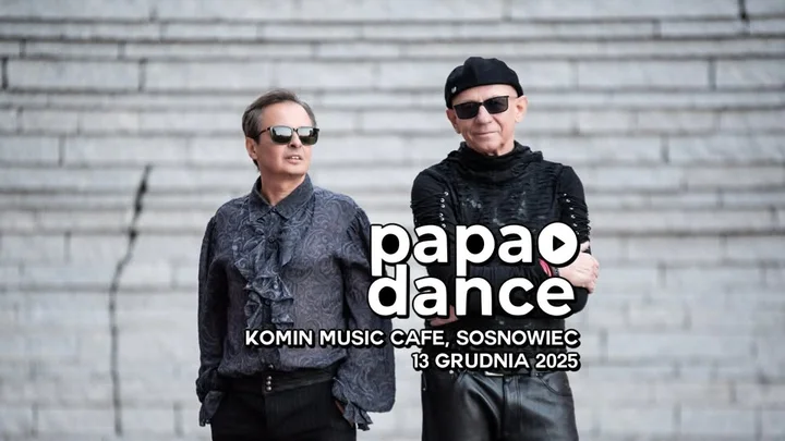 Grafika promocyjna wydarzenia Papa Dance w Komin Music Cafe (Sosnowiec) — koncert mikołajkowy 13 grudnia 2025