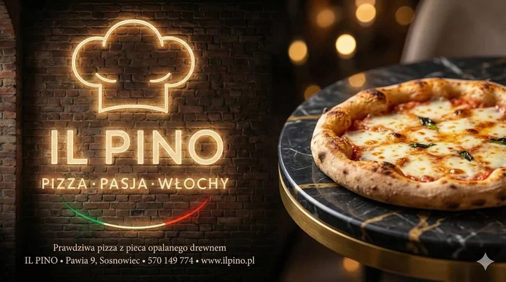 Grafika promocyjna wydarzenia PROMOCJA IL PINO Sosnowiec — druga pizza -50% (wtorek–niedziela)