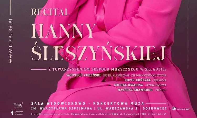 Grafika promocyjna wydarzenia Recital Hanny Śleszyńskiej w MUZIE