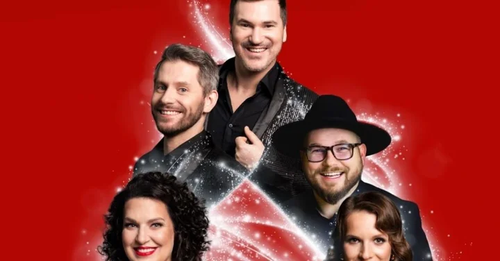 Obrazek przedstawia grafikę promocyjną wydarzenia Koncert a cappella z kolędami i piosenkami świątecznymi w Sosnowcu