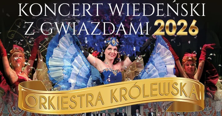 Obrazek przedstawia grafikę promocyjną wydarzenia Gala noworoczna: Koncert wiedeński i musicalowe przeboje w Sosnowcu