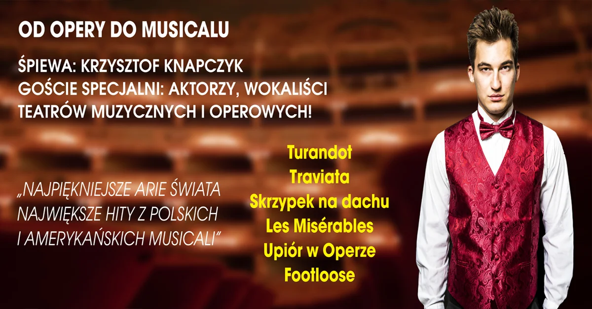 Grafika promocyjna wydarzenia Pop Opera – od Opery do Musicalu w Sosnowcu