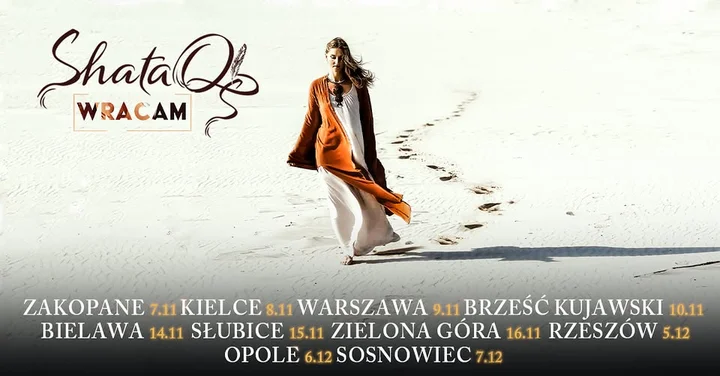 Grafika promocyjna wydarzenia ShataQS: trasa „Wracam” — koncert w Sosnowcu (7 grudnia 2025)