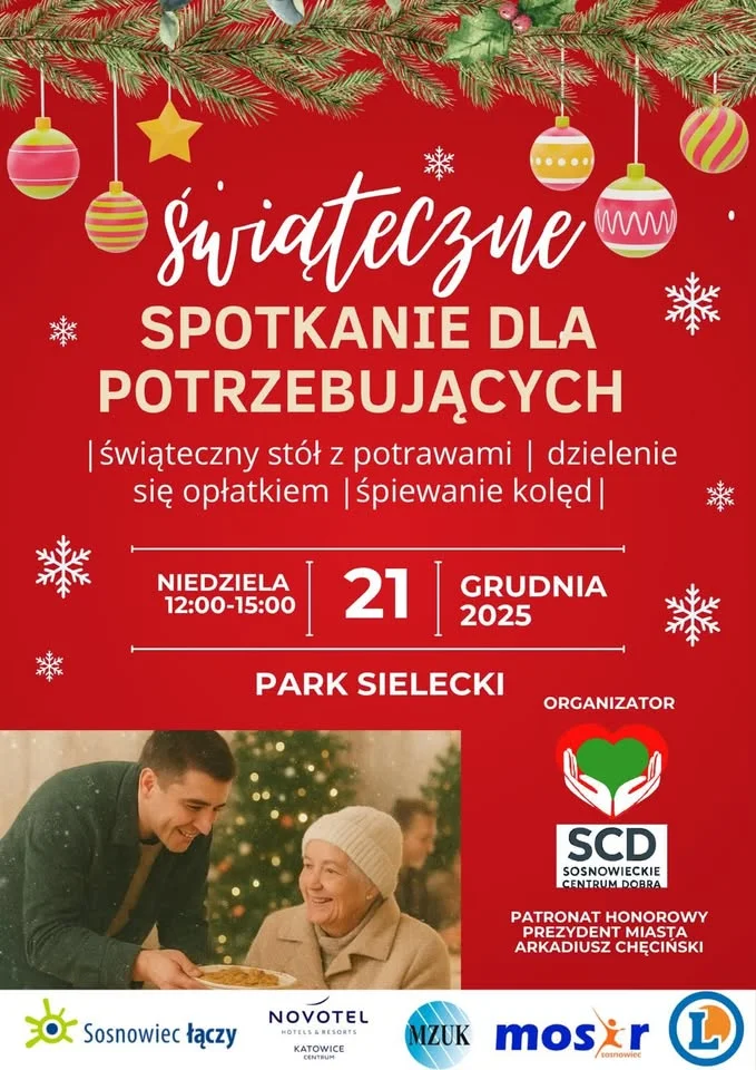 Grafika promocyjna wydarzenia Świąteczne Spotkanie dla Potrzebujących — Sosnowiecka Przystań Dobra