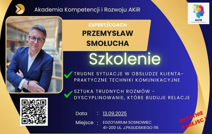 Obrazek przedstawia grafikę promocyjną wydarzenia Intensywne warsztaty: trudne rozmowy z klientami i rozmowy dyscyplinujące