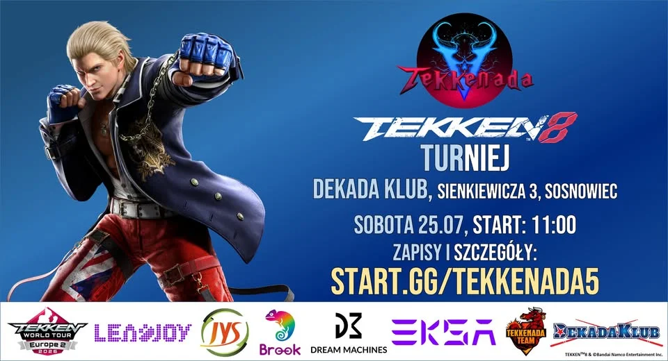 Grafika promocyjna wydarzenia TEKKENADA V! – turniej Sosnowiec