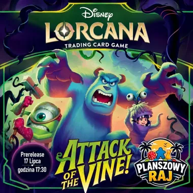 Grafika promocyjna wydarzenia Disney Lorcana – Prerelease Set 13: „Attack of the Vine” w Sosnowcu