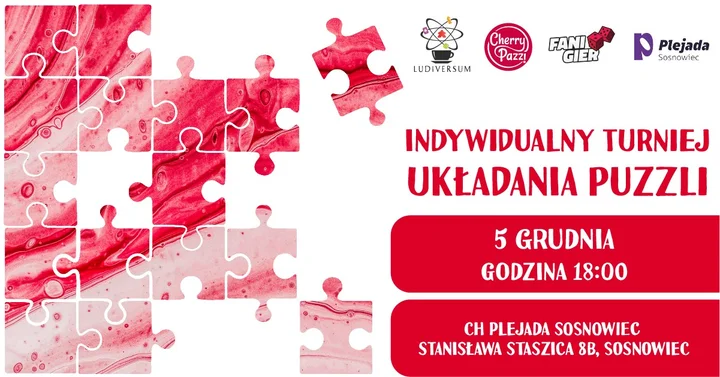 Grafika promocyjna wydarzenia Turniej puzzli CherryPazzi w Centrum Handlowym Plejada (indywidualny)