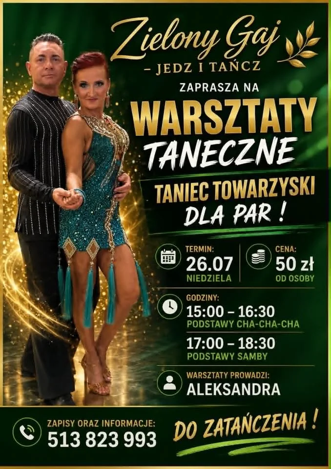 Grafika promocyjna wydarzenia Warsztaty taneczne – Taniec Towarzyski dla par w Sosnowcu
