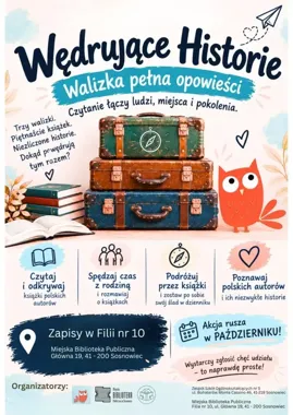 Trzy walizki ruszają po Sosnowcu. W środku czekają książki i przygody