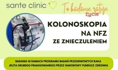 Bezpłatna kolonoskopia w Sosnowcu. Badanie odbywa się w znieczuleniu ogólnym