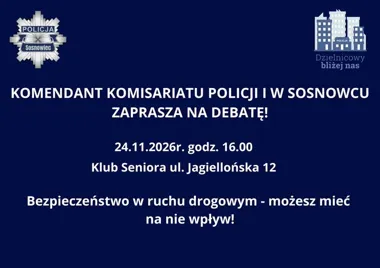 Debata o bezpieczeństwie na drogach w Sosnowcu. Policja zaprasza mieszkańców