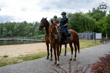 Patrol konny z Częstochowy zaskoczył nad Stawikami - tak pilnowali wakacji