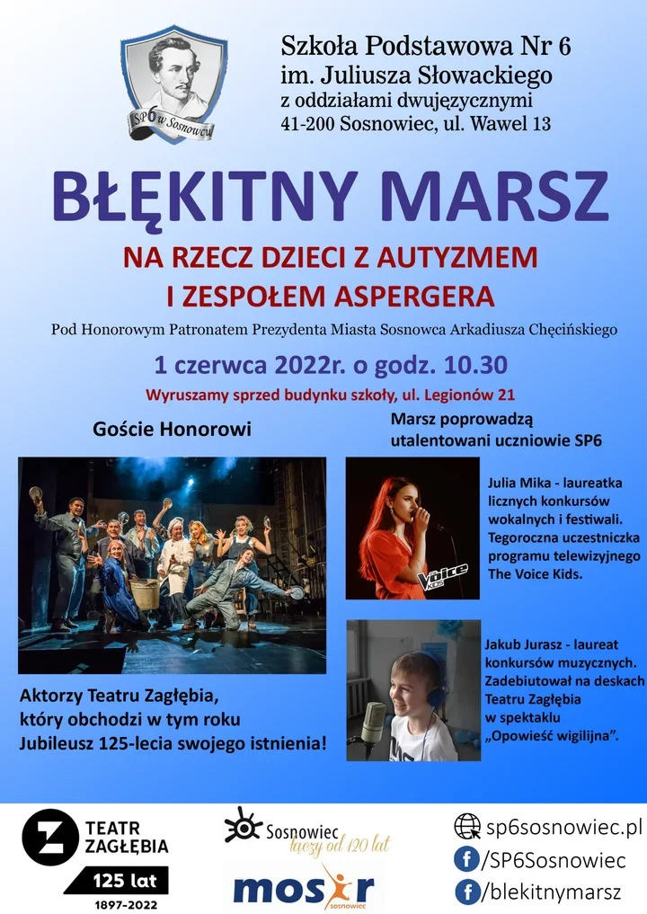 Błękitny Marsz wraca do Sosnowca z młodymi talentami i aktorami